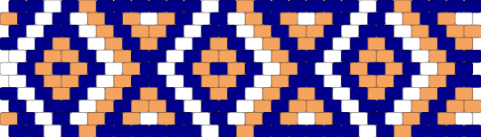 Blue, Orange, and White Pattern Peyote Cuff(27×11) - orange,purple,peyote,cuff,bold,trippy,geometric,triangle,diamond,shapes
