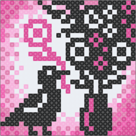 Bouquet Perler - Pic-a-Pix(29×29) - pink,white,bird,flowers,bouquet,nature,perler,charm,animals