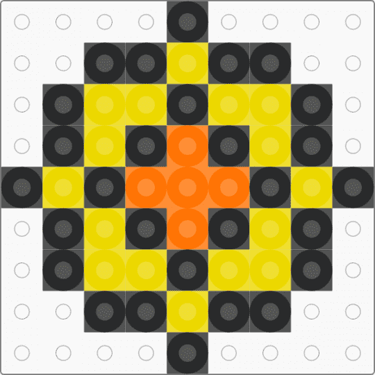 Mini Thunder Badge Perler (9×9) - yellow,perler,mini,pokemon,flower,badge