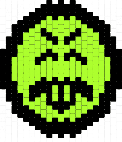 Mr.Yuk Peyote Charm(21×17) - black, charm, cotdpins, face, green, peyote, smiley, sticker, yuck