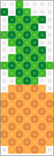 Pineapple Perler Charm(7×20) - green,orange,pineapple,fruit,food,charm,perler,tropical,plants,nature