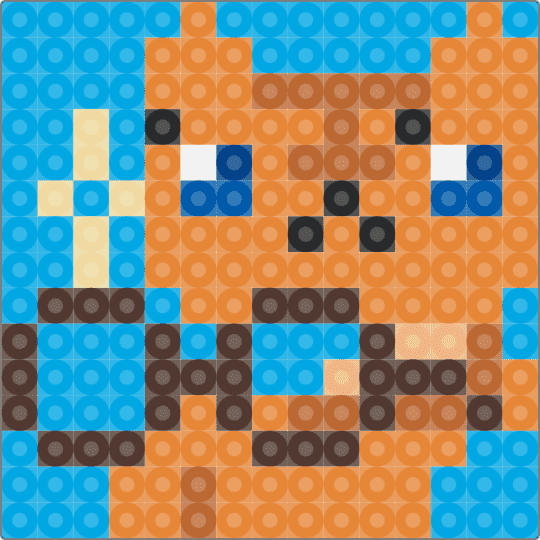 Comic Book Nerd Charm - Meow Tower(15×15) - light blue,orange,cat,tabby,perler,mini,glasses,nerd,comics,charm