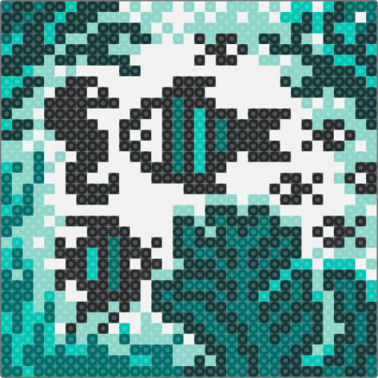 Sea Squared Perler - Pic-a-Pix(35×35) - teal,light blue,fish,sea,seaweed,green,ocean,seahorse,perler,water