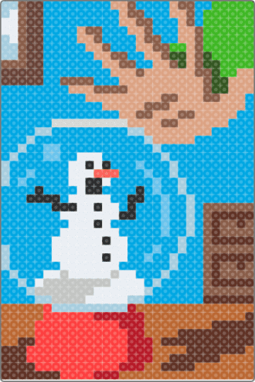 The Upcoming Storm - Pic-a-Pix(30×45) - light blue,tan,beige,snowman,snow,holidays,christmas,xmas,winter,funny,perler