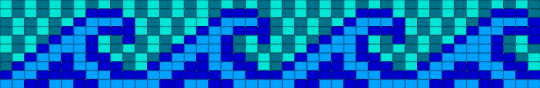 Waves v1 - Seed Bead Herringbone Cuff (44×10) - light blue,pattern,cuff,herringbone,waves,ocean,sea,blue,nature