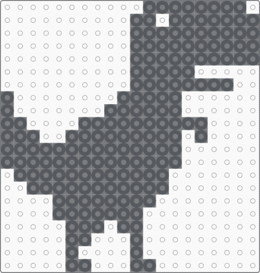 Dino Charm - Google Chrome (20×21) - gray,dino,dinosaur,google,game,charm,perler,trex,character