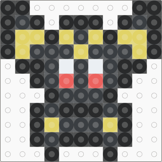 Mini Umbreon Perler (11×11) - black,yellow,pokemon,eevee,eeveelutions,umbreon,character,anime,mini,tiny