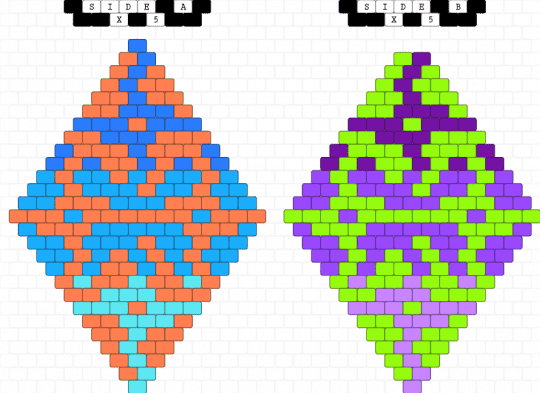 Hurricane 3D Star - Size 14 - orange,light blue,green,purple,star,peyote,nature,hurricane,weather,neon,3d star,3d