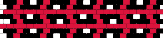 Being Watched Peyote Cuff(24×8) - red,peyote,cuff,repeating,geometric,shapes,eyes,trippy,symmetry