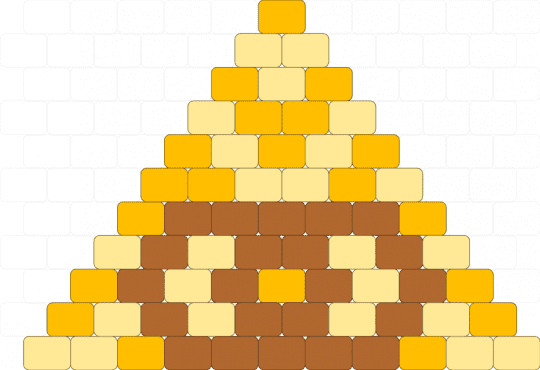 Illuminati Eye - Full Gold (11×11) - yellow,tan,charm,small,mini,eye,gold,triangle,illuminati,brick