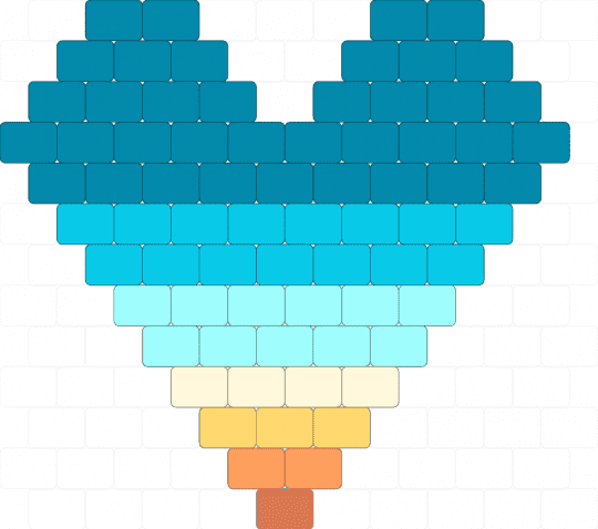 Sunrise Heard Charm v2 (10×13) - light blue,heart,charm,sunrise,sky,small,pendant,sunset,brick