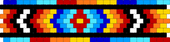 ROYB Peyote Cuff(25×9) - light blue,red,peyote,cuff,colorful,geometric,chevron,arrows,shapes,symmetry