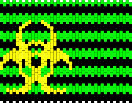 green and black striped biohazard - green,yellow