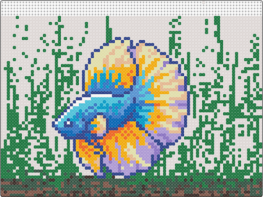 Betta with Plants - beige,green