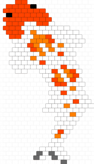 Koi 2 - white,red,fish,koi,nature,animal,orange,black