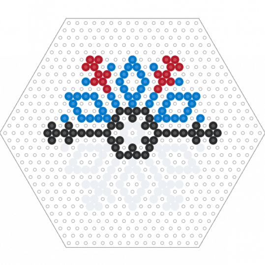 Snowflake - Super Ball - blue,red