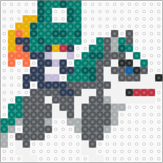 Mario Maker - Wolf Link - teal,gray
