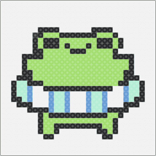 Cute frog in pool floaty - white,green