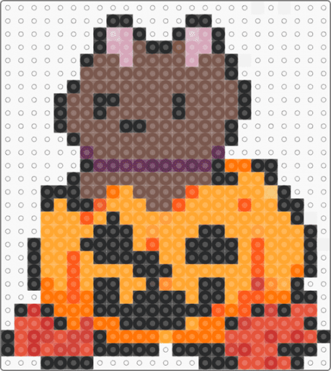 Cute Halloween cat - tan,orange,red