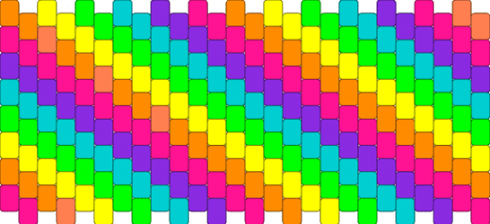 Multistitch Rainbow Kandi Pattern - pink,green,purple,colorful