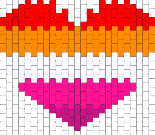 Lesbian Heart - orange,pink,lesbian,pride,heart,lgbtq