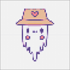 Bucket hat ghost - bucket hat,ghost,heart,cute,hat,whimsy,playful,soft purples,peach,spirit