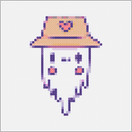 Bucket hat ghost - bucket hat,ghost,heart,cute,hat,playful,soft purples,peach,spirit