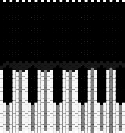 piano bag panel front - black,white