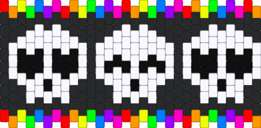 Skull - black,white,green,pink,orange,colorful
