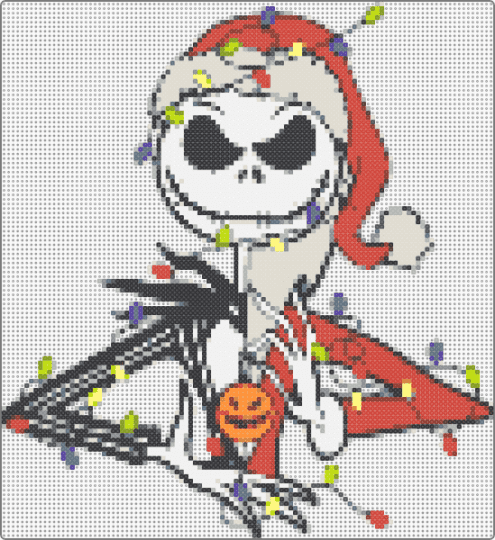 santa jack with ortament - beige,gray,red