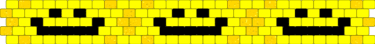 smiley cuff - black, cuff, pattern, peyote, smile, sparkly, yellow