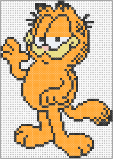 garfield - orange,perler,garfield,advanced,comic,character,cat