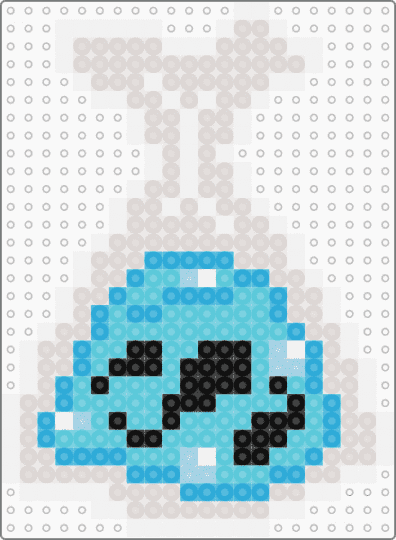 tadpoles in bag - beige,light blue,tadpole,perler,aquatic,sea
