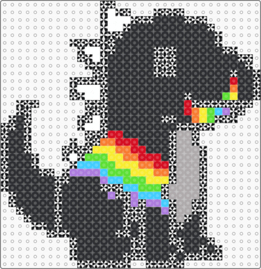 rainbow dino - animal, beige, black, dinosaur, green, pride, rainbow, stripes, trippy, yellow