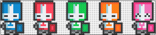 castle crasher knights - castle crashers, character, charms, colorful, newgrounds, orange, perler, red, video game