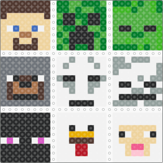 Minecraft Mobs 1 - white,beige,green,gray,colorful
