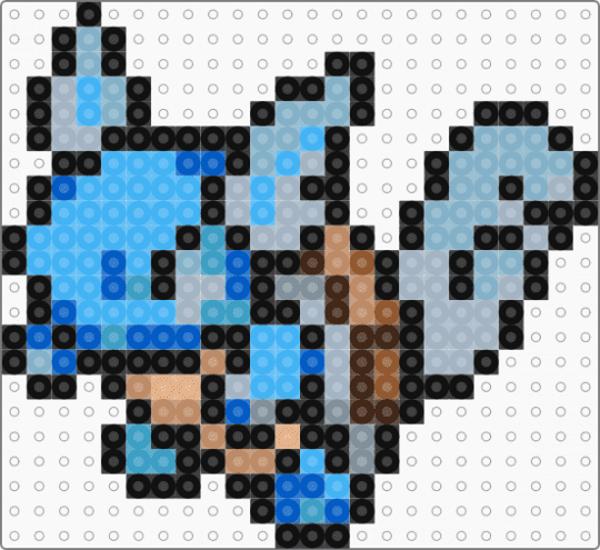 Wartortle - black,light blue,pink