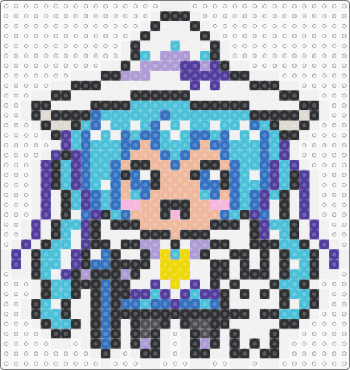 Snow Witch Miku - white,blue,light blue,beige,colorful,hatsune miku,snow miku