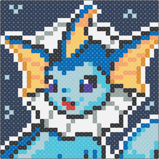 Vaporeon Portrait II - blue,purple,light blue,pokemon,vaporeon
