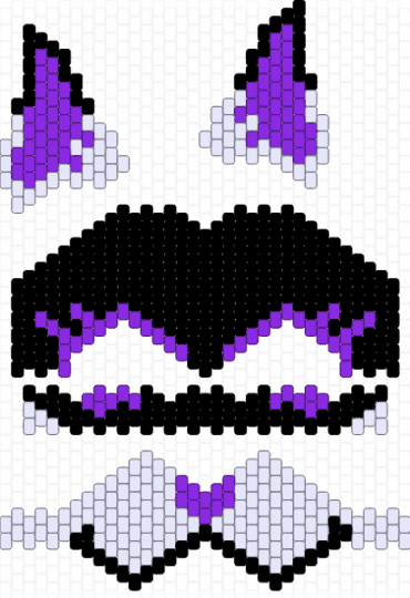 uzi dorman cat mask (murder drones) - purple,white