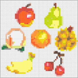 Animal Crossing Fruit - apple,pear,cherries,orange,pineapple,bananas,fruit,food,animal crossing