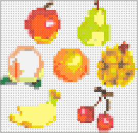 Animal Crossing Fruit - apple,pear,cherries,orange,pineapple,bananas,fruit,food,animal crossing