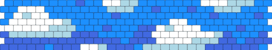 Cloudy Sky Cuff - light blue,blue,clouds,sky,cuff,peyote stitch,kandi