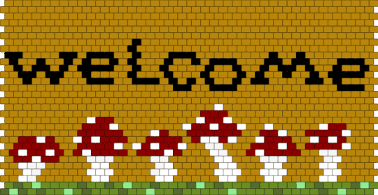 Mushroom Welcome Mat - gold,mushroom