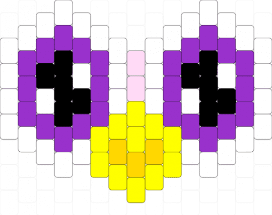 furby face - purple,yellow
