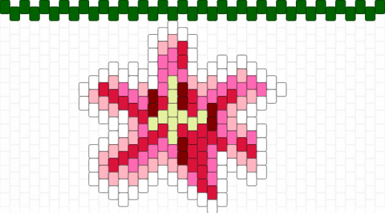 star lily necklace - pink,red,green