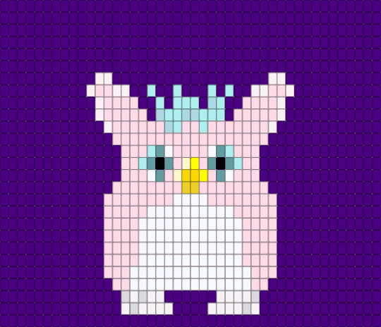WIP furby beaded curtain - purple