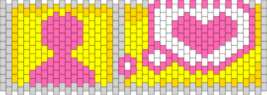 tomodachi life heart window but better for the beads i currently have - yellow,pink
