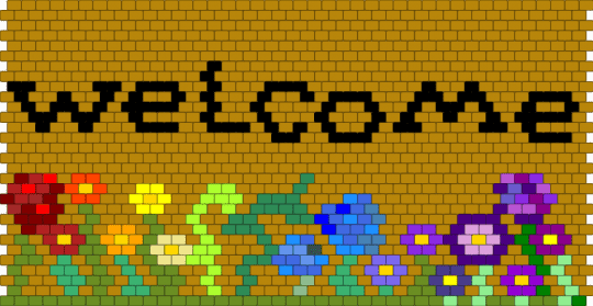Rainbow Welcome Mat - gold,green,pride,lgbtq,lgbt,flowers,rainbow,colors,colorful
