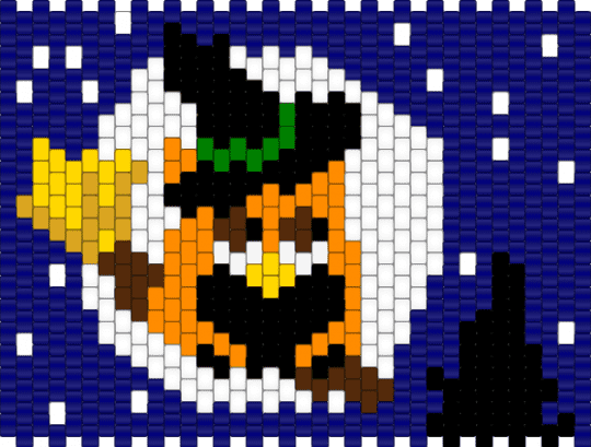 autumn witch furby halloween panel - purple